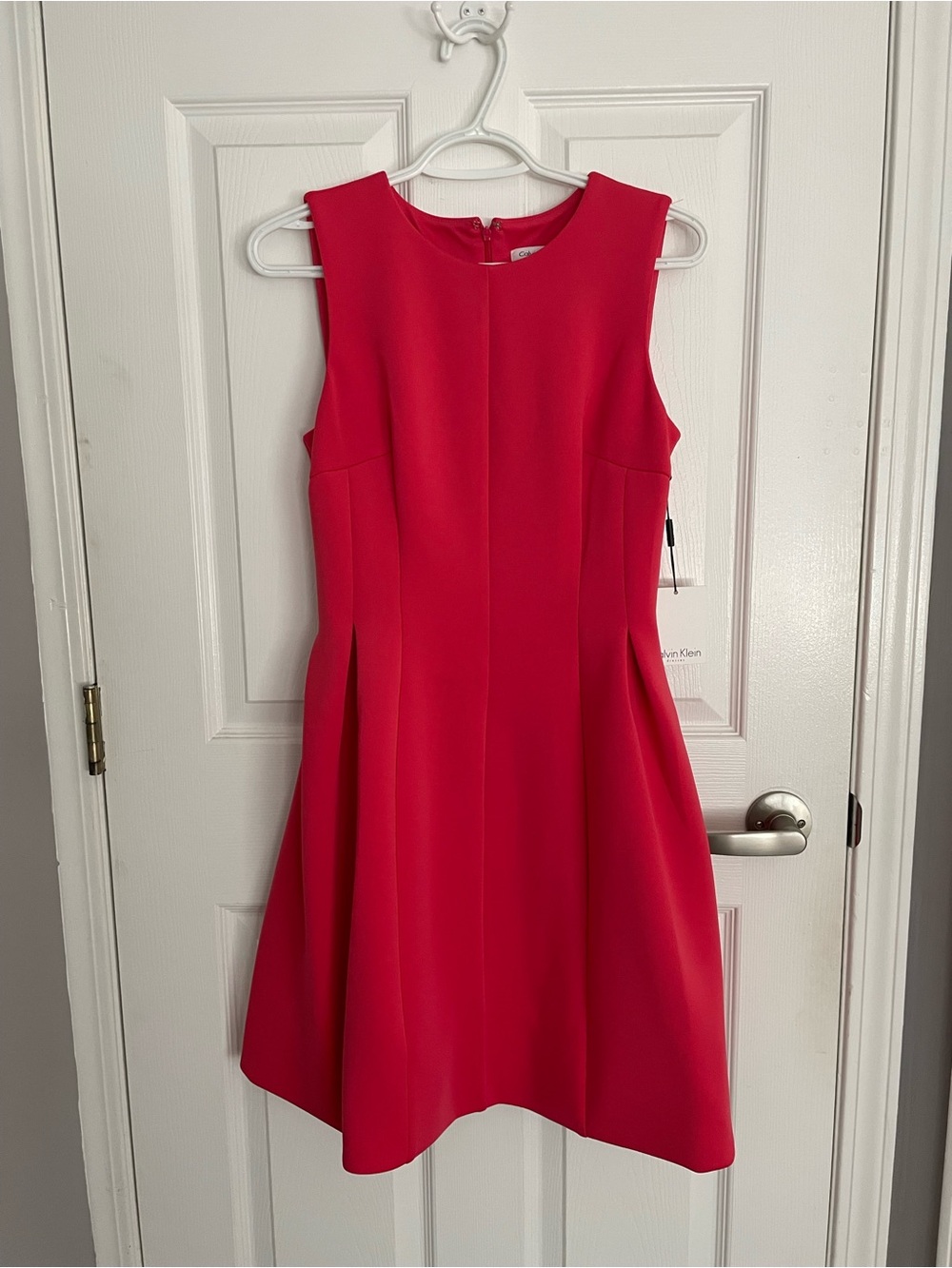 Calvin Klein Bright Red Sleeveless A-Line Dress